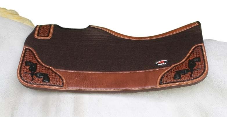 Horse Western Contoured Wool Felt Therapeutic Saddle Pad Black 39208 - color: Brown