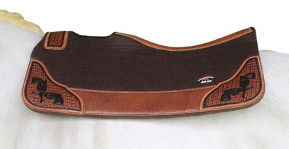 Horse Western Contoured Wool Felt Therapeutic Saddle Pad Black 39208 - color: Brown