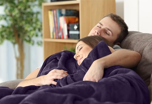 Utopia Bedding Ultra Soft Fleece Bed Blanket Throw Size Purple (50x60 Inch) - color: Purple, size: Throw (50x60 Inch)