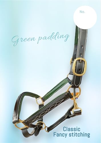 SIE Fancy Stitch Padded Adjustable Leather Halter for Horses