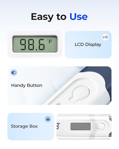 femometer Oral Thermometer for Adults and Kids, Flexible Tip