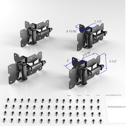 Vinyl Fence Gate Double Gate Hardware Kit Black (for Vinyl, PVC etc Fencing) Fence gate Hardware Fence Gate Kit has 4 Hinges, 1 Latch, and 1 Drop Rod(MWJ)