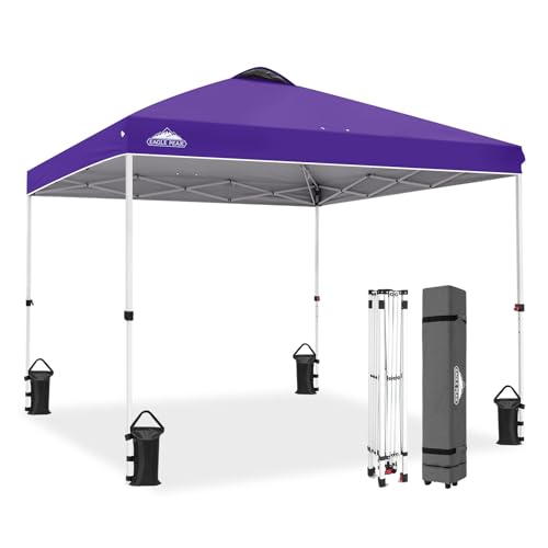 EAGLE PEAK 10x10 Pop Up Canopy Tent Easy Up Canopy Outdoor, Purple - color: Purple, size: 10x10