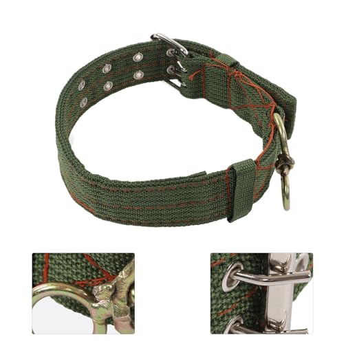 Sheep Collar, Non-Slip Adjustable Turn Buckle Collar Farm Animal Goat TieCollar with 2-Rows Metal Buckle and Traction Chain for Cow Goat Sheep Nylon Neck Strap Cow Collar(S) - size: S