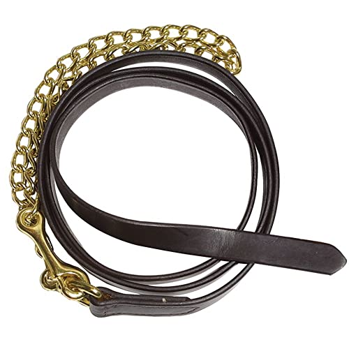 Schneiders Billy Royal 6' Havana Leather Horse Lead with 24" Brass Chain | 1" W x 6' L | Superior Horse Control | Matches Billy Royal Halters
