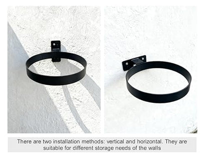 Horse feed bucket holder, wall-mounted, suitable for 5-gallon buckets, for use in horse farms and garages (Black 1 PCS)