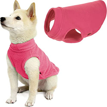 Gooby Stretch Fleece Vest Dog Sweater, Pink, X-Small - color: Pink, size: X-Small Length (7")