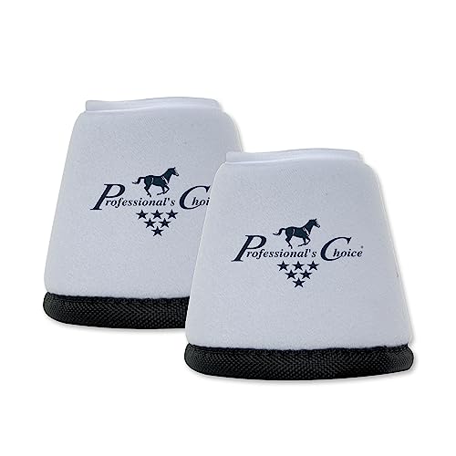 Professional's Choice Quick-Wrap Bell Boots | Ultimate in Hoof and Soft Tissue Protection | 360 Degree Wrap | Small, Medium, Large - color: White, size: Medium