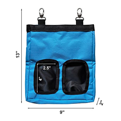 RIOUSSI Guinea Pig Hay Feeder, Hanging Rabbit Hay Feeder Bag. Blue - color: Blue