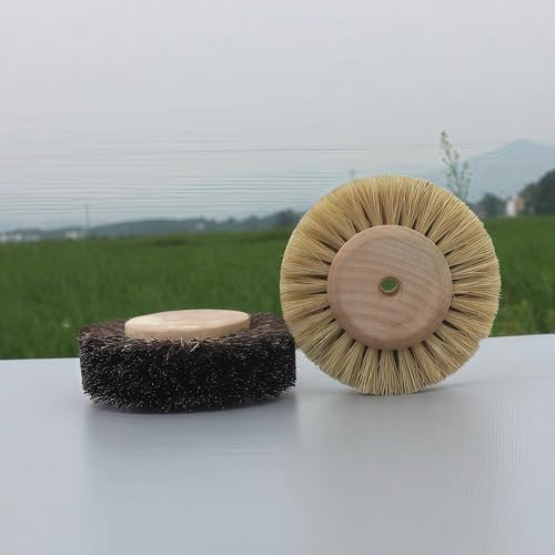2-Piece Set of Horsehair Brushes, polishing Wheels, Woodworking Furniture, Rotating Drilling Tools (Color: 2-Piece Horsehair Brushes)