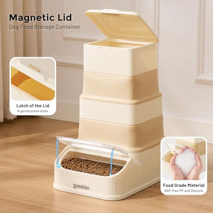 ZOMISIA 30-40lbs First-in, First-out Collapsible Dog Food Storage Container