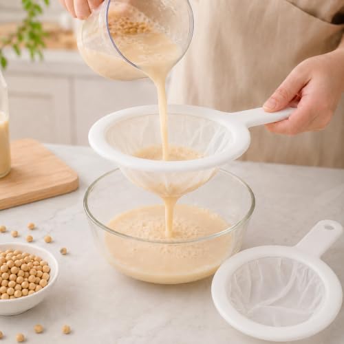 2pcs Ultra-Fine Mesh Strainer, 200 Mesh Food Sieve with Handle for Kitchen, Reusable Filter for Juice, Wine, and Soy Milk - size: 200 Mesh