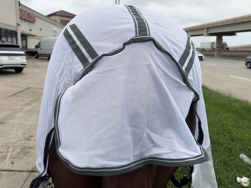 Hilason Horse Fly Sheet UV Protect Mesh Bug Mosquito Summer - color: White/Gray, size: 72 In