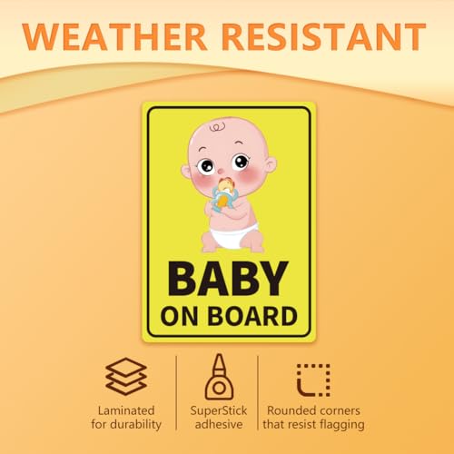 WADORN 10Pcs Infant on Board Sticker, New Born Safety Warning Sign Removable Safety Sticker Notice Board Waterproof Infant in Car Vinyl Decals for Car Rear Side Windows Bumpers 7.08x5.12 Inch - style: Infant On Board