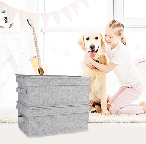 First Aid Box and Pet Frist Aid Kit Case Set, Fabric Medicine Storage Box Empty, Divided First Aid Supplies Organizer Storage with Clear Lid, Emergency Kit Storage Box for Family and Dog-Gray