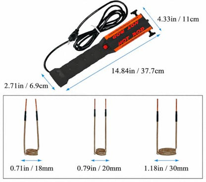 Solary Induction Heater Bolt Removal, 1200W 110V Magnetic Induction Heater Kit for Rusty Screw Removing, Nut Buster Tool with 3 Coils, HVAC Heater & Accessories - color: Orange