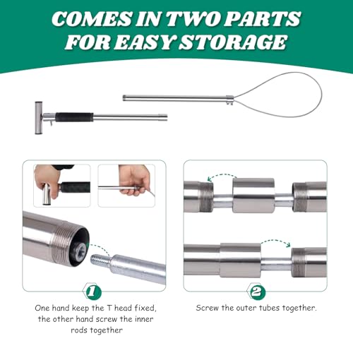 Dog Catcher Pole, Portable Animal Control Pole Tool | 30'' Hog Pig Catcher,Stainless Steel,Anti-Slip,For Pig Dog Goat Animals Swine,Livestock Farm Equipment