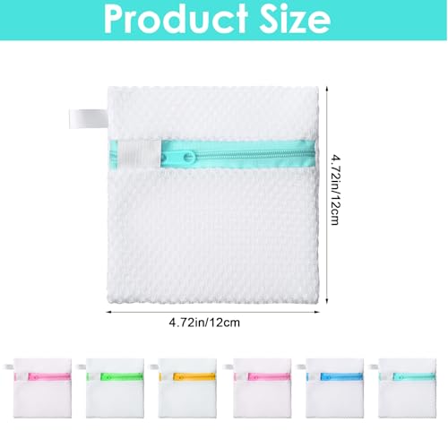 Mesh Laundry Bags for Delicates Washing 6 PCS Machine Bag Travel Laundry Lingerie Bags, Soap Foaming Organizers and Storage, Pods Scented Beads Washing Pouch,Mesh Wash Zipper Hanging Net Bag