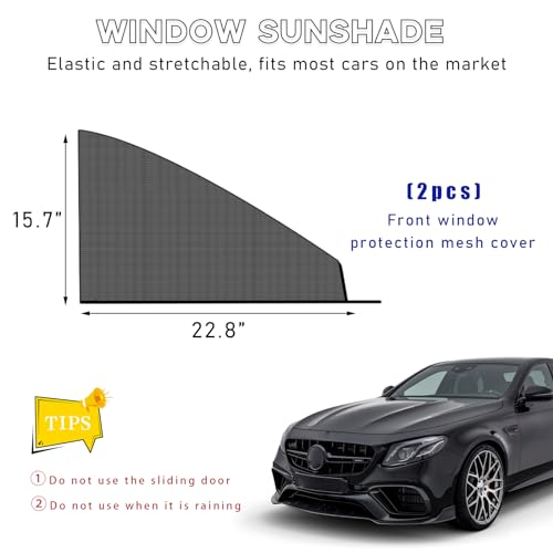 Ohleats 2PCS Car Window Shades, Heat & UV Block Mesh Cover, Car Front - size: Car Front
