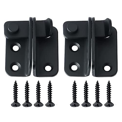 Alise Flip Latch Gate Latch,Shed Door Latch Barn Door Lock Black,2 Pack | Stainless Steel Door Lock Latches for Shed Barn Wooden Fence Chicken Dog Cage Window Cabinet Backyard Garage - color: Matte Black, size: Small Size
