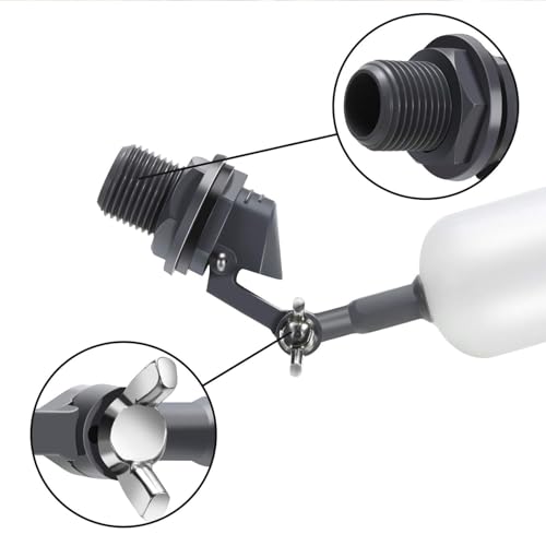 Blulu 3 Pack Float Valve 1/2 Inch Automatic Fill Float Valve, Dark Gray - color: Dark Gray