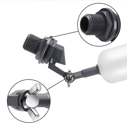 Blulu 3 Pack Float Valve 1/2 Inch Automatic Fill Float Valve, Dark Gray - color: Dark Gray