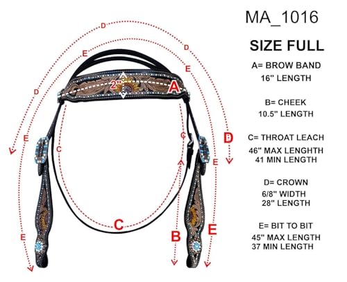 Majestic Ally Tooled Leather Western Headstall & Breast Collar Set – Handcrafted Leather, Classic Western Tack, Multiple Styles & Designs - style: 1018-BLK