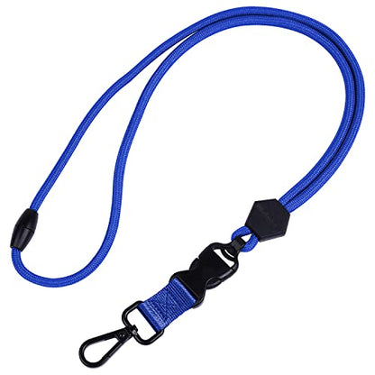 Wisdompro 2 Pack 23" Lanyard with Safety Breakaway Buckle - Black and Blue | Durable Heavy Duty Neck Lanyard, with Detachable Buckle and Metal Hook, for ID Card Badge Holder and Keys - color: Black, Blue, size: 23 inches