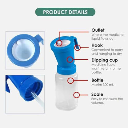 QMARK Teat Dip Cup, Blue, 300 ml, 2 Pack
