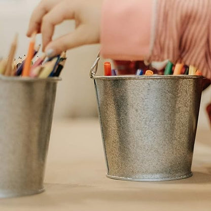 2 Quart Galvanized Steel Pail, Metal Bucket - color: 2 Quart Steel Pail