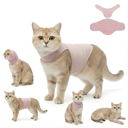 Dog & Cat Surgery Recovery Suit and Anxiety Wrap - color: Pink, size: XS