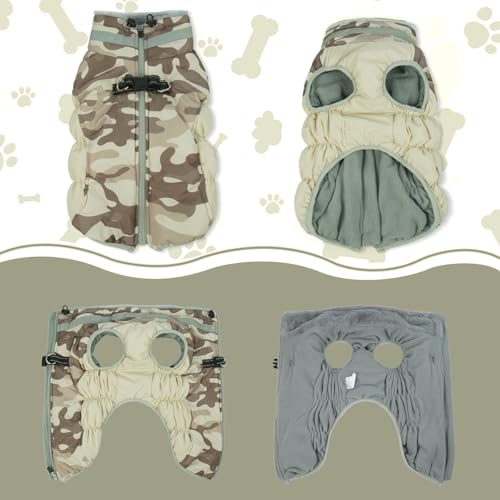 Lelepet Warm Dog Winter Coat Dog Coat for Small Dogs Waterproof Dogs Jacket - color: Desert Camo, size: X-Small