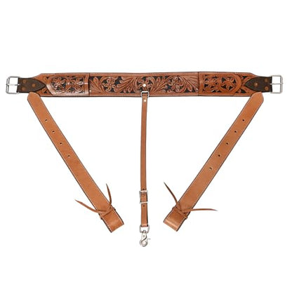 HILASON Horse Western Carved Leather Rear Flank Back Cinch Girth Saddle Billets Comfytack | Billet Strap