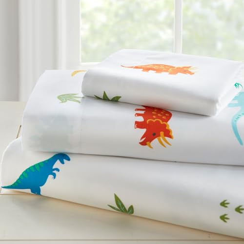 Wildkin Twin Sheet Set – Soft Microfiber, Fitted & Top Sheet, Pillowcase - Jurassic Dinosaurs - color: Jurrasic Dinosaurs
