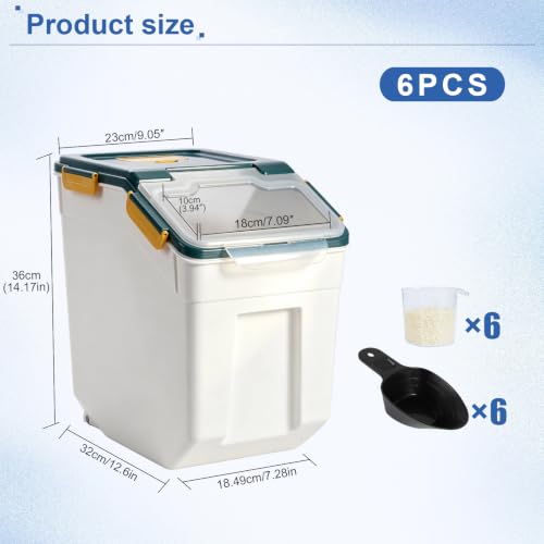 Saim 6Pack 50lb Flour & Rice Storage Container Bin, Dark Blue - color: 6Pack 50lbs Dark Blue