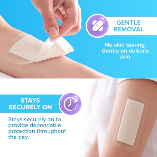10Pcs Silicone Foam Dressing | 4x8 Bed Sore Bandages | Wound Care FSA&HSA - size: 4x8 10ct