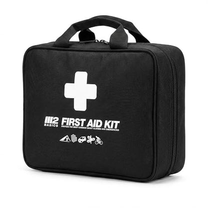 M2 BASICS 300 Piece Premium First Aid Kit w/Durable Bag for Home, Business | Office, Workplace, Car, Garage, Kitchen, Family, Classroom, Jobsite, Warehouse, School, Vehicle And Emergency Preparedness - size: 300 Piece Set