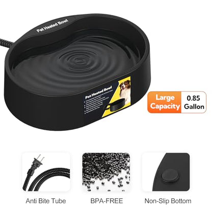 Heated Water Bowl for Dogs and Cats,Large Heated Dog Bowl