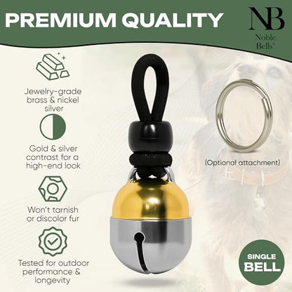 Noble Bells Handmade in USA, Extra Loud Collar Bell for Cat or Dog, Small - size: Small
