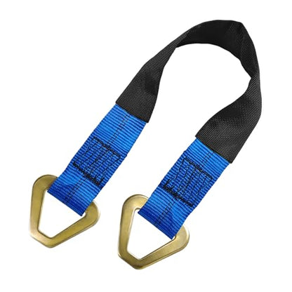 2" × 29" Premium Axle Tie Down Strap with D Rings, Heavy Duty Auto Axle Tow Strap with Protective Sleeve, 6614 Lbs Tire Wheel Tie-Down Straps for Securing Vehicle Transport (Blue) - color: Blue