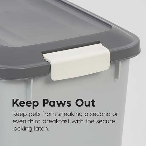 IRIS USA Dog Food Storage Container, 2-Pack, Up to 54 lbs, Gray/Dark Gray - color: Gray/Dark Gray, size: 54 lbs - 2 Pack