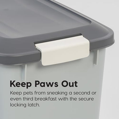 IRIS USA Dog Food Storage Container, 2-Pack, Up to 54 lbs, Gray/Dark Gray - color: Gray/Dark Gray, size: 54 lbs - 2 Pack