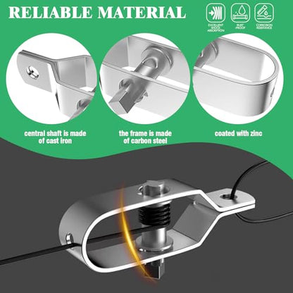 12Pcs Electric Fence Tightener, Heavy Duty Silver Galvanised Inline Wire Ratchet Tensioner for Tensioning Cable Farm, Fence, Home (100mm/4”) - size: 100mm/4”