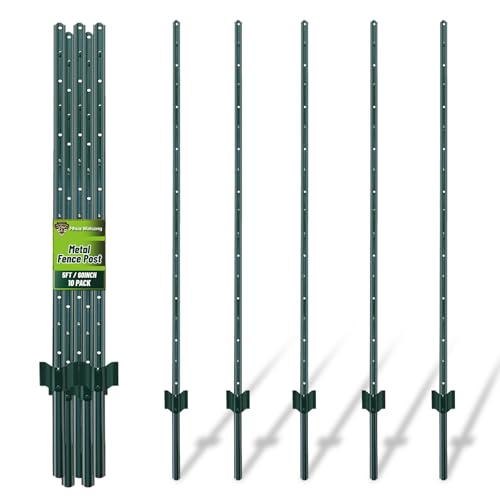 10 Pack 5ft Metal Fence Posts