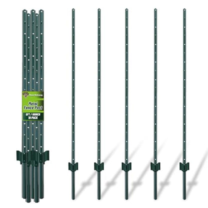 10 Pack 5ft Metal Fence Posts