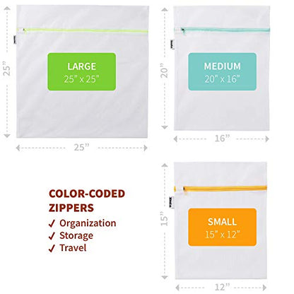 Mamlyn Mesh Laundry Bag for Delicates, Wash Bag for Underwear and Lingerie, Makeup Organizer Bag (1 Large, 2 Medium, 2 Small) - size: 1 Large, 2 Medium, 2 Small