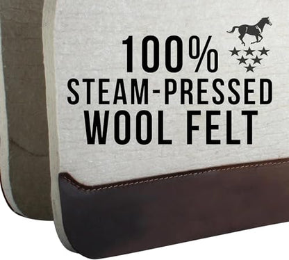 Professional's Choice 100% Steam-Pressed Wool Felt Western Saddle Pad - color: Tan, size: 31" x 32" x 1"
