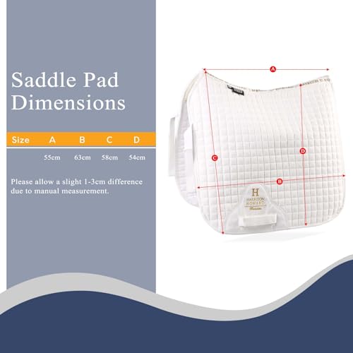 Harrison Howard Dressage Saddle Pad, Saddle Pad for Horses, High Wither - color: White