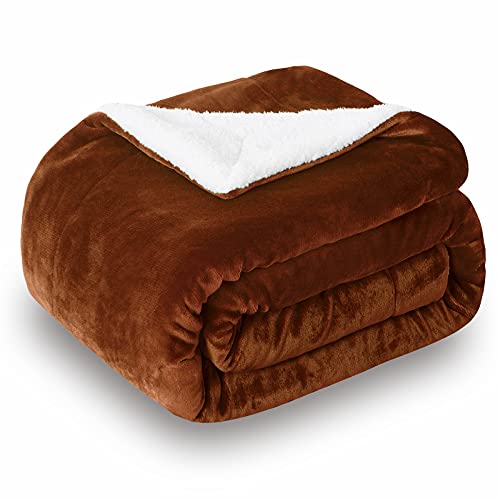 SOCHOW Sherpa Fleece Fall Throw Blanket, Caramel, 50x60 inches | Double-Sided Super Soft Luxurious Plush Blanket Throw Size - color: Caramel, size: 50"×60"