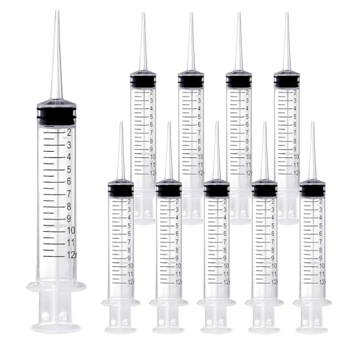 Wisdom Teeth Syringe, 12ml Dental Irrigation Syringe (10 Pack) - style: Straight Tip 10 Pack